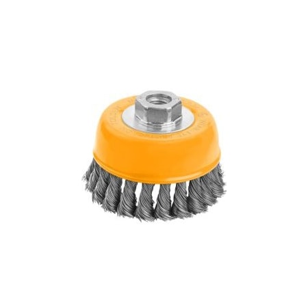 Tolsen 5 Cup Twist Wire Brush W/Nut, Paint and Varnish from Metal Surfaces, Wire Dia: 0.2 77617